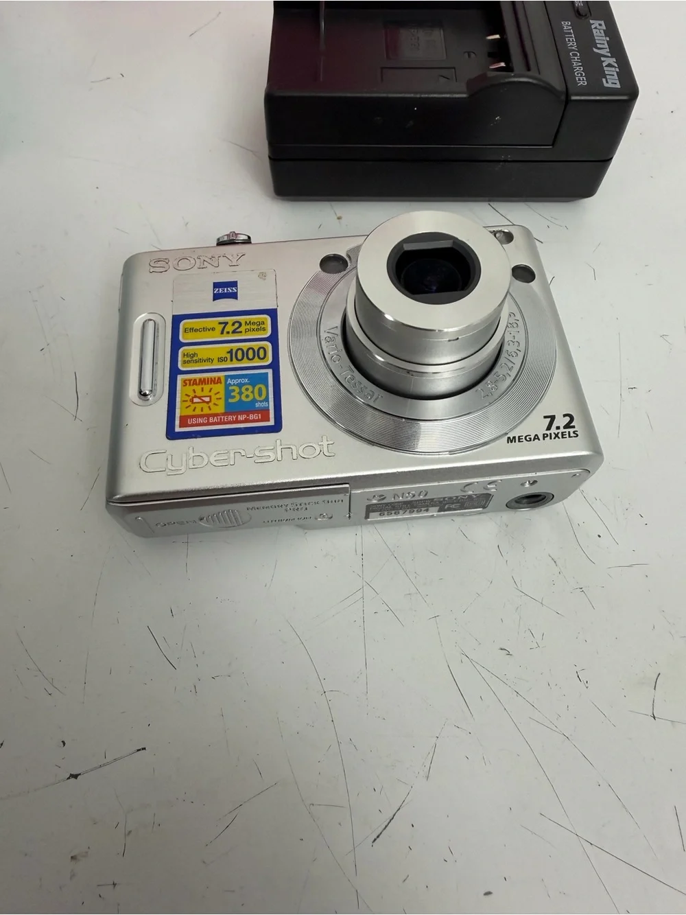 Sony Silver Cyber-shot Digital Camera with Rainy King Charger